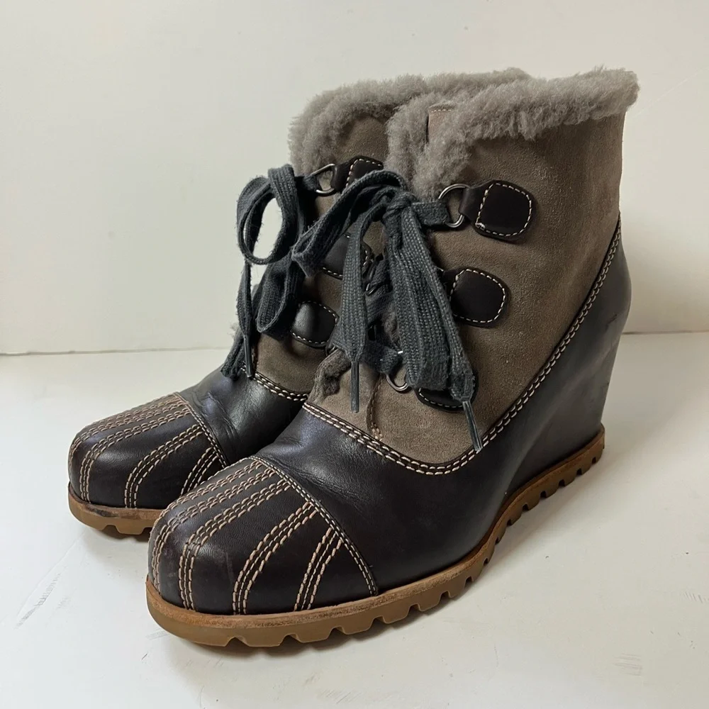 UGG Alasdair Brown Shearling Lined Lace Up Ankle Boots Size 10 - Picture 11 of 11